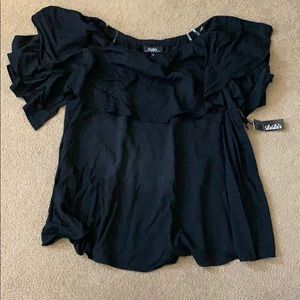 Lulu’s black off the shoulder dress